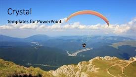  Presentation with paragliding - Cool new theme with mountain paragliding backdrop and a light blue colored foreground