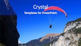  Presentation with paragliding - Presentation theme enhanced with free switzerland - paragliding in the swiss alps background and a cobalt blue colored foreground