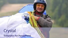  Presentation with paragliding - Slides with bone - fishbone on plate isolated background and a light gray colored foreground.