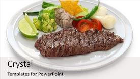  Presentation with t bone steak - Slide set having nephrology - dropper with test tubes closeup background and a cream colored foreground.