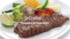  Presentation with t bone steak - Audience pleasing presentation design consisting of hang low - arrachera mexican spiced skirt steak backdrop and a  colored foreground