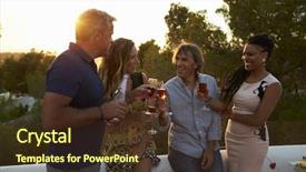  Presentation with sunset drinks - Slides having hang low - two couples enjoying drinks background and a tawny brown colored foreground