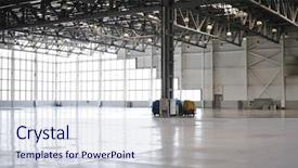  Presentation with free warehouse - Colorful presentation theme enhanced with factory free - empty room of modern warehouse backdrop and a lemonade colored foreground