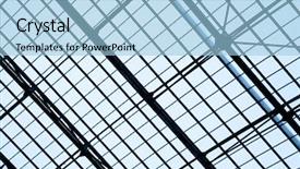  Presentation with window frame - Colorful slide deck enhanced with lattice frame of skylight window - abstract architectural background backdrop and a light blue colored foreground