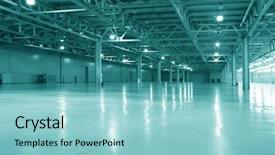  Presentation with free warehouse - Slides consisting of factory free - modern empty warehouse background and a light blue colored foreground