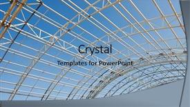  Presentation with construction work - Presentation design having frame work of metal construction background and a teal colored foreground