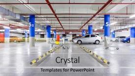  Presentation with cars - Cool new theme with parking garage underground interior backdrop and a light gray colored foreground