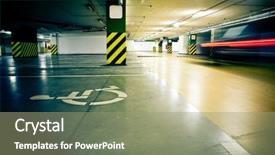  Presentation with car parking - Cool new presentation theme with parking garage underground interior backdrop and a mint green colored foreground