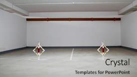  Presentation with cars - Cool new presentation theme with blockade - parking garage underground interior backdrop and a light gray colored foreground