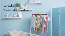  Presentation with moon - Audience pleasing slides consisting of hanger in modern baby backdrop and a light blue colored foreground