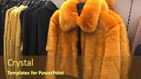  Presentation with hang - PPT layouts consisting of hanger-stand-with-sweater-warm background and a tawny brown colored foreground