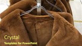  Presentation with hang - Audience pleasing presentation theme consisting of hanger-stand-with-warm-brown backdrop and a tawny brown colored foreground