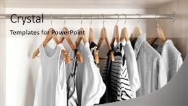  Presentation with closet - Cool new presentation theme with hangers with different clothes backdrop and a lemonade colored foreground