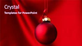  Presentation with silver christmas - Theme featuring hanging christmas balls isolated background and a crimson colored foreground