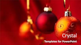  Presentation with silver christmas - PPT layouts consisting of hanging christmas balls isolated background and a crimson colored foreground