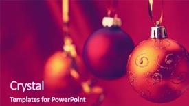  Presentation with silver christmas - Slides with hanging christmas balls isolated background and a violet colored foreground