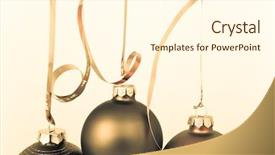  Presentation with hawaiian luau hanging decorative christmas - Cool new PPT theme with hanging christmas decoration on white backdrop and a  colored foreground