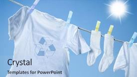  Presentation with eco friendly - Audience pleasing slide deck consisting of hanging clothesline - eco- friendly laundry drying backdrop and a light blue colored foreground