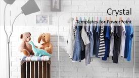  Presentation with clothing - Cool new theme with hanging clothing - clothes on hangers backdrop and a light gray colored foreground