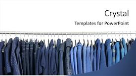  Presentation with clothes - PPT layouts featuring hanging clothing - row of fashion clothes background and a white colored foreground