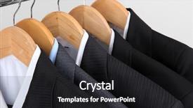  Presentation with breast cancer light shirt - Colorful slides enhanced with hanging clothing - suits with shirts on hangers backdrop and a  colored foreground