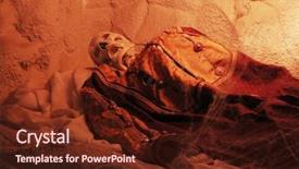  Presentation with decor - Beautiful presentation theme featuring hanging death - bones and skulls halloween decor backdrop and a tawny brown colored foreground