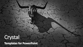  Presentation with death - Amazing slide set having hanging death - bull head horns skeleton backdrop and a dark gray colored foreground