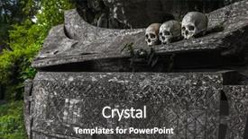  Presentation with toraja - PPT theme with hanging death - wooden coffin with skulls background and a dark gray colored foreground