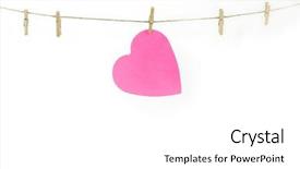  Presentation with paper line - Audience pleasing presentation theme consisting of hanging hearts - pink paper heart backdrop and a  colored foreground