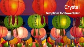 Presentation with birthday - Colorful slide deck enhanced with hanging lanterns for celebrating buddhas backdrop and a crimson colored foreground