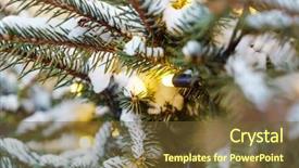  Presentation with christmas borders winter - Cool new presentation theme with hanging light bulb - christmas winter green tree backdrop and a tawny brown colored foreground