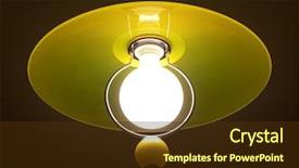  Presentation with economia circular - Slides with hanging light bulb - yellow circular lamp background and a tawny brown colored foreground