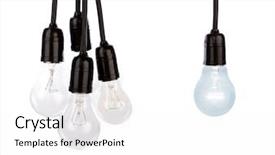  Presentation with light hanging - Beautiful presentation theme featuring hanging light bulbs backdrop and a white colored foreground