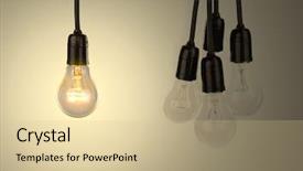  Presentation with light hanging - Colorful PPT theme enhanced with hanging light bulbs backdrop and a lemonade colored foreground