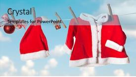  Presentation with hat - Colorful PPT theme enhanced with hanging on a clothes line backdrop and a light blue colored foreground