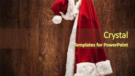  Presentation with design rustic wood wall texture - Beautiful PPT theme featuring hanging on a wooden wall backdrop and a tawny brown colored foreground