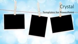  Presentation with blue lights - Slide deck having hanging on clothesline over christmas background and a cool aqua colored foreground