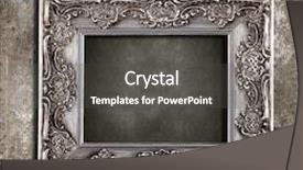  Presentation with mirror in an old frame - Slide deck with hanging on grungy vintage wallpaper background and a dark gray colored foreground