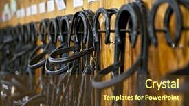  Presentation with bits - Presentation design featuring hanging on wall of stable background and a tawny brown colored foreground