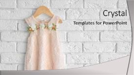  Presentation with baby fashion - Presentation theme having hanging on white brick wall background and a light gray colored foreground
