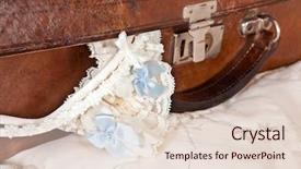  Presentation with wedding video invitation - Slides with hanging out of a vintage background and a lemonade colored foreground