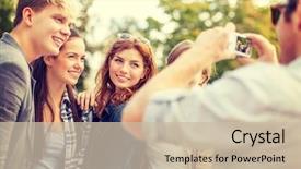  Presentation with digital electronics - Amazing presentation design having hanging picture - summer holidays electronics and teenage backdrop and a  colored foreground