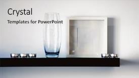  Presentation with candle - Theme consisting of vase frame and candle background and a light gray colored foreground