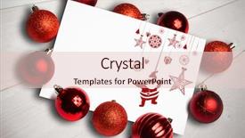  Presentation with bleached - Colorful slides enhanced with hanging red christmas decorations backdrop and a lemonade colored foreground