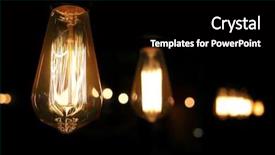  Presentation with retro - Cool new PPT theme with hanging retro lamp of edison backdrop and a black colored foreground