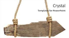  Presentation with signboard - Colorful slide deck enhanced with hanging rope - vintage signboard isolated backdrop and a  colored foreground