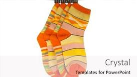  Presentation with socks - Presentation with hanging-striped-socks background and a sky blue colored foreground