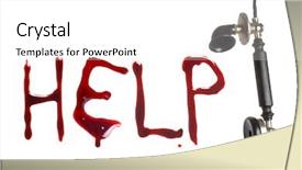  Presentation with telephone - Beautiful presentation theme featuring hanging telephone receiver and bloody backdrop and a white colored foreground