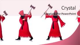  Presentation with costume - Cool new theme with hangman - executioner in red costume backdrop and a  colored foreground