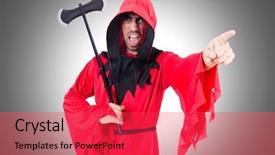  Presentation with currant black white and red - Colorful presentation enhanced with hangman - executioner in red costume backdrop and a  colored foreground